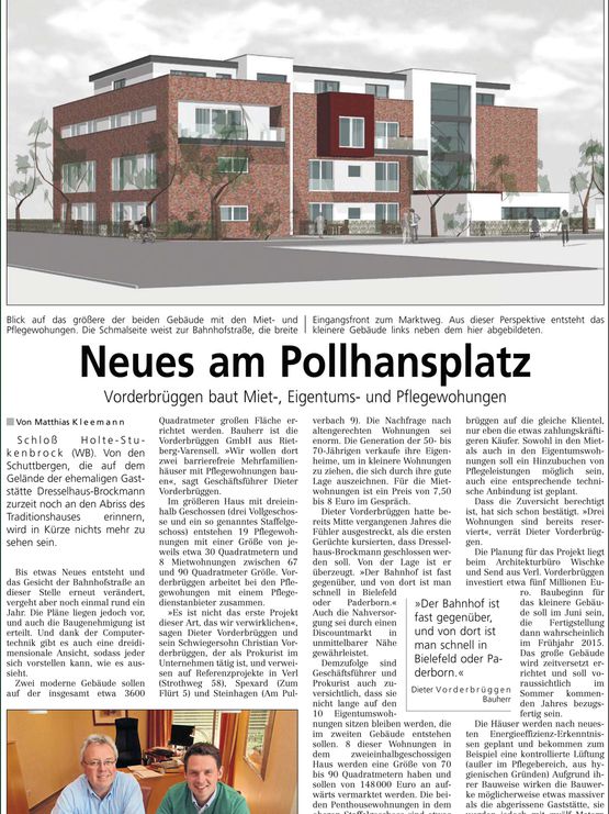 Westfalenblatt: Neues am Pollhansplatz