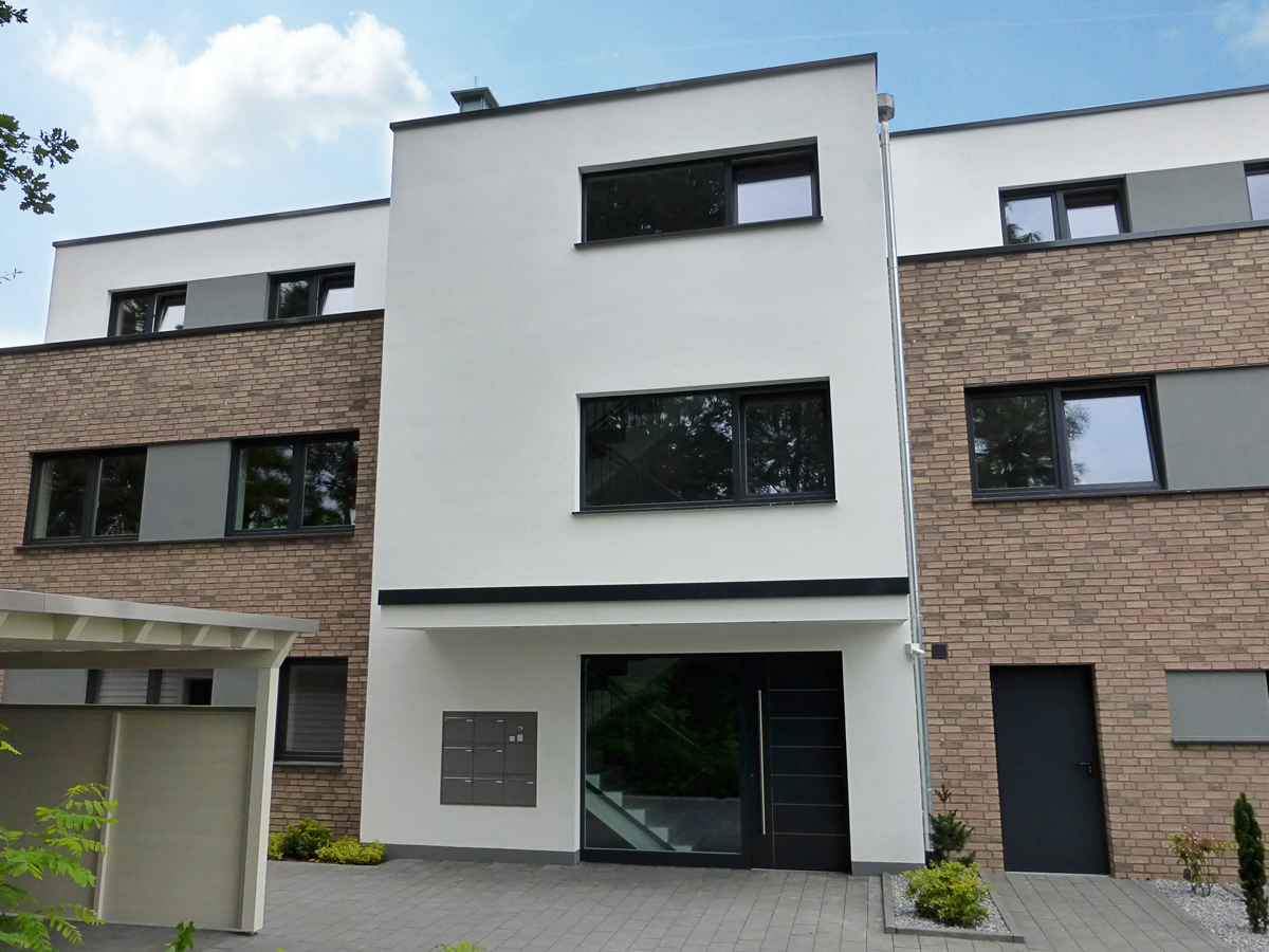 Modernes Mehrfamilienhaus, Eingang, Eigentumswohnungen in Gütersloh